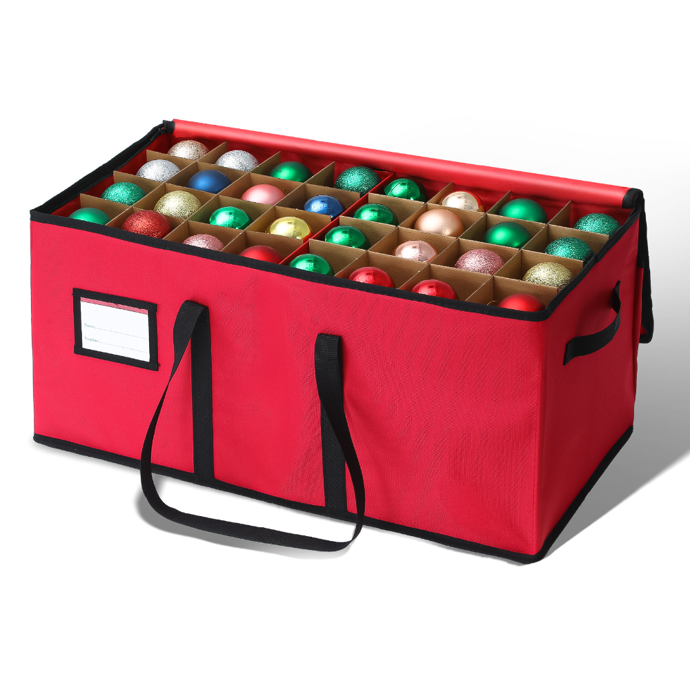 Durable 3-Tray Ornament Storage Box in 600D Oxford Fabric