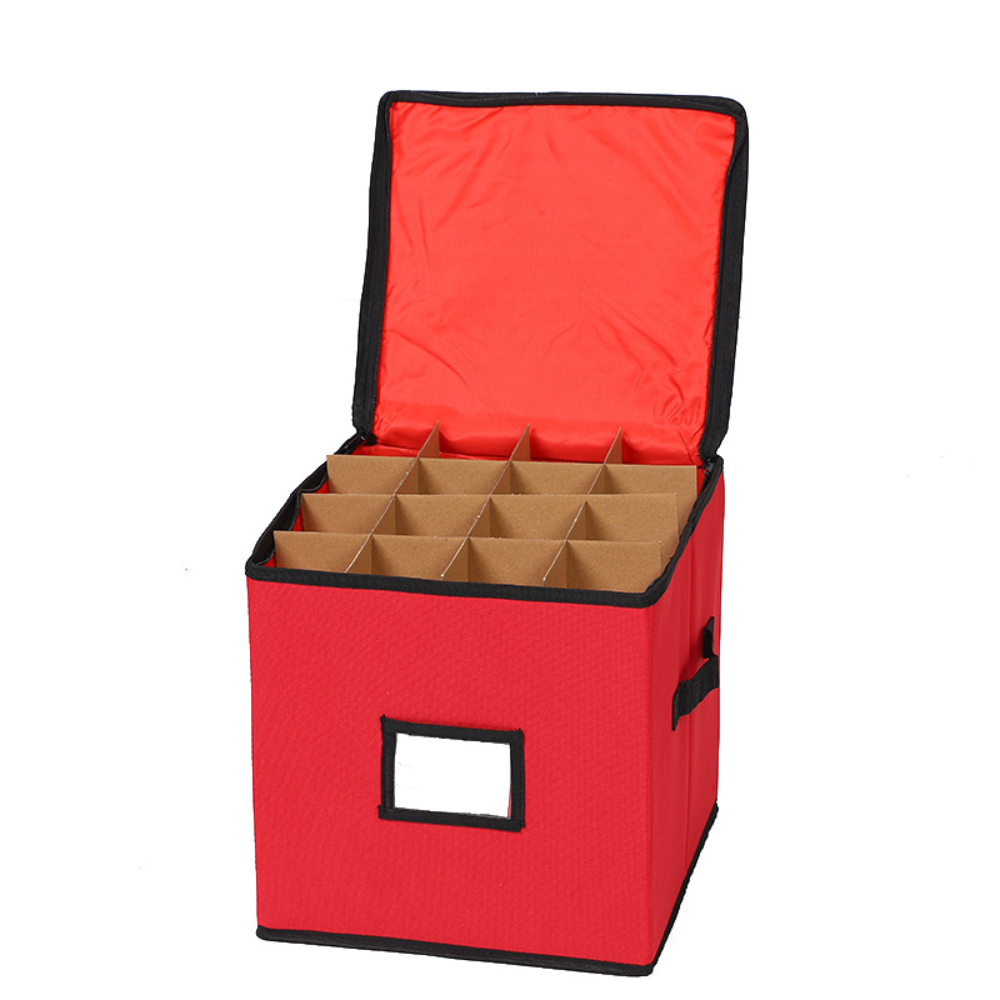 Durable 3-Tray Ornament Storage Box in 600D Oxford Fabric