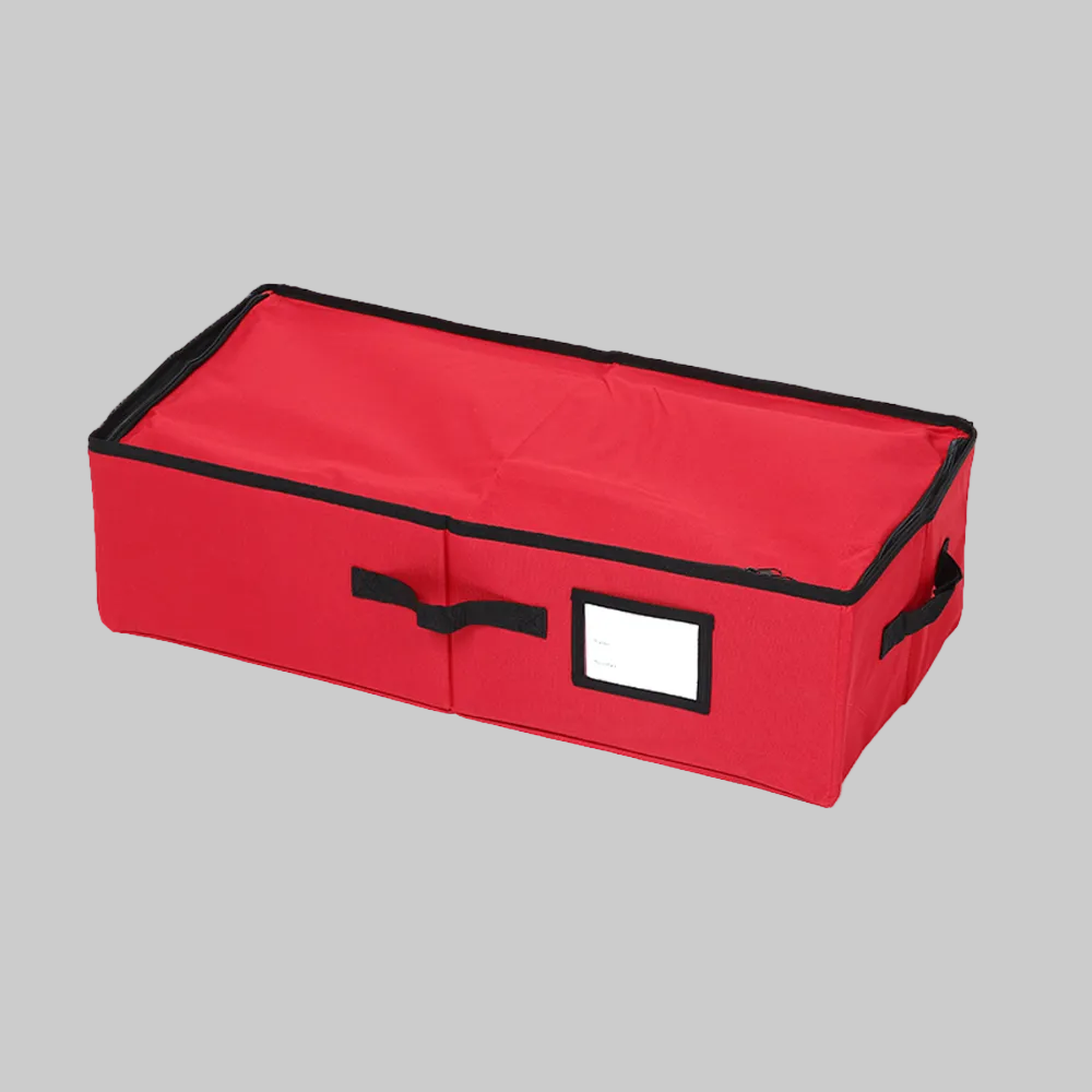 Durable 3-Tray Ornament Storage Box in 600D Oxford Fabric