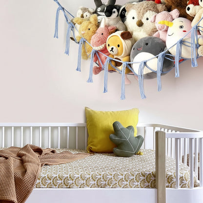 Hanging Toy Storage Hammock - Macrame Organizer for Plush Toys and Decor