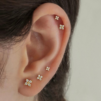 Gold Flower Birthstone Stud Earrings – The Perfect Mother's Day Gift