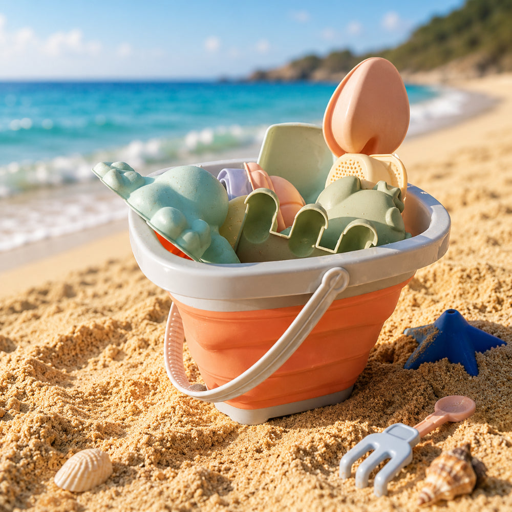 Foldable Sand Bucket & Kids Beach Toy Set — Ideal Summer