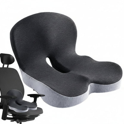 Ergonomic Memory Foam Seat Cushion with Back Support – Comfortable Chair Pad