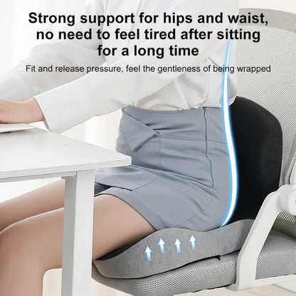 Ergonomic Memory Foam Seat Cushion with Back Support – Comfortable Chair Pad
