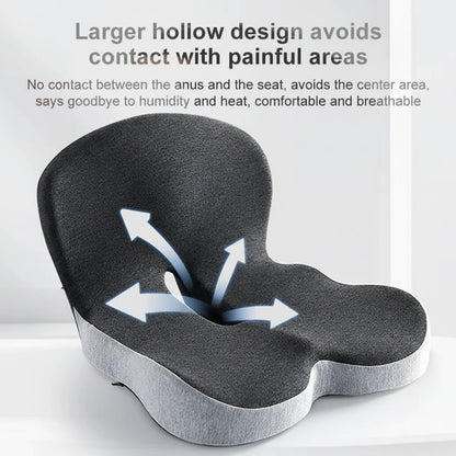 Ergonomic Memory Foam Seat Cushion with Back Support – Comfortable Chair Pad