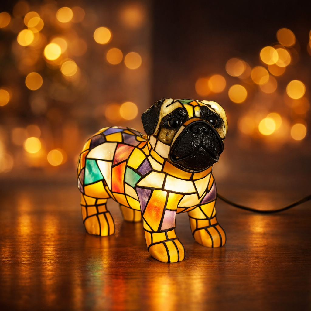 Charming Resin Dog Figurine Table Lamp – Decorative Accent Light