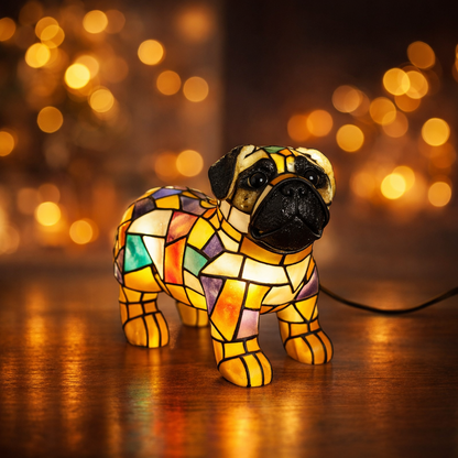 Charming Resin Dog Figurine Table Lamp – Decorative Accent Light
