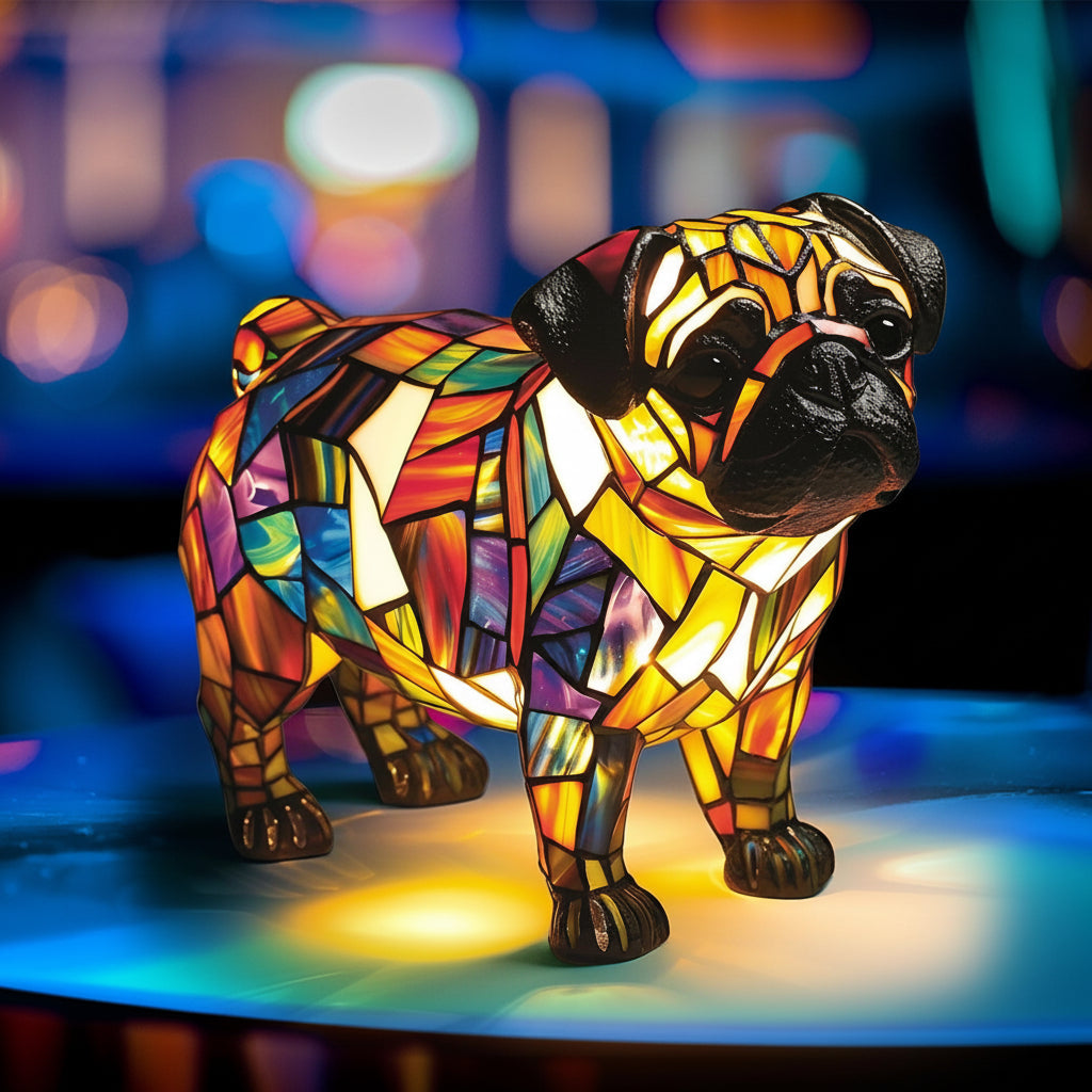 Charming Resin Dog Figurine Table Lamp – Decorative Accent Light