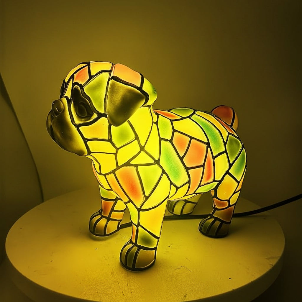 Charming Resin Dog Figurine Table Lamp – Decorative Accent Light