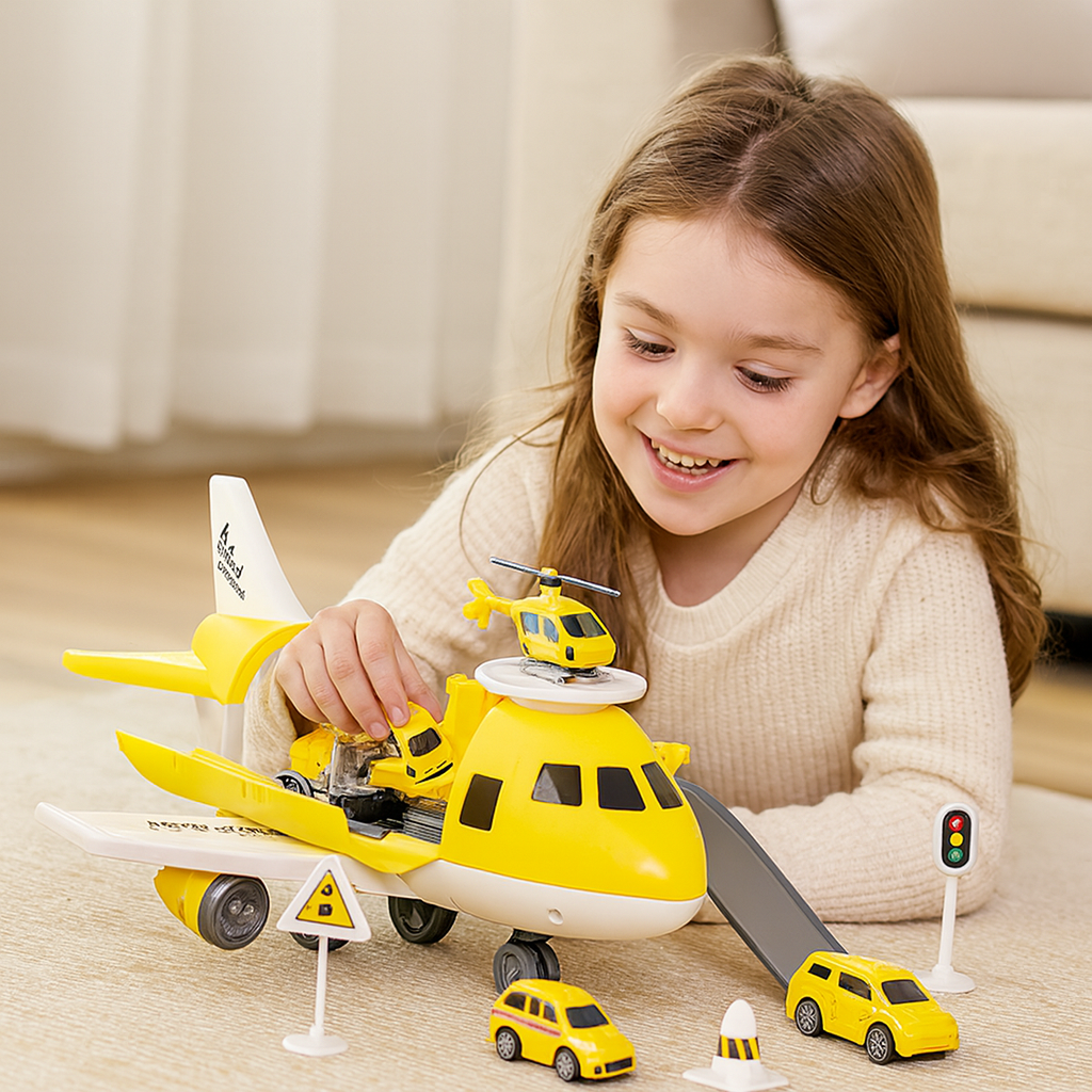Airplane & Vehicle Transport Playset – Action-Packed Toy Set for Kids