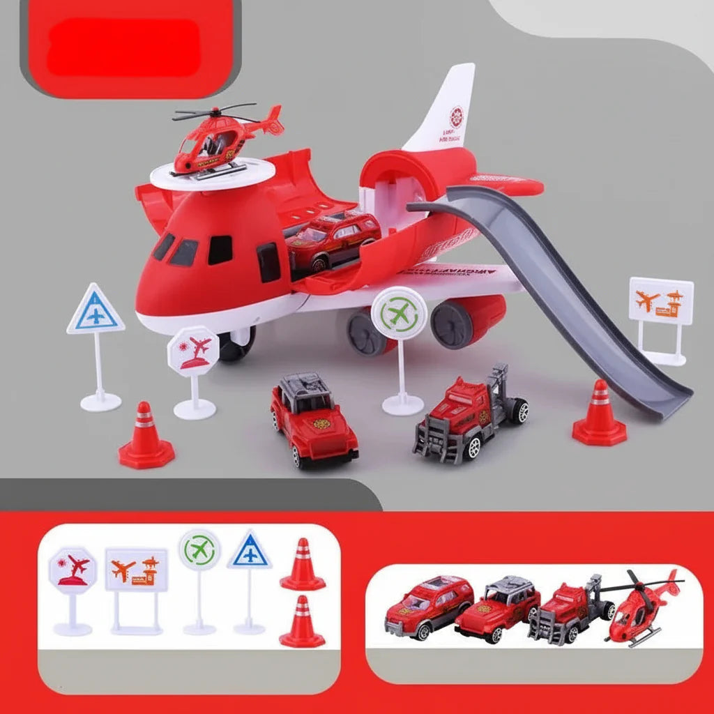 Airplane & Vehicle Transport Playset – Action-Packed Toy Set for Kids