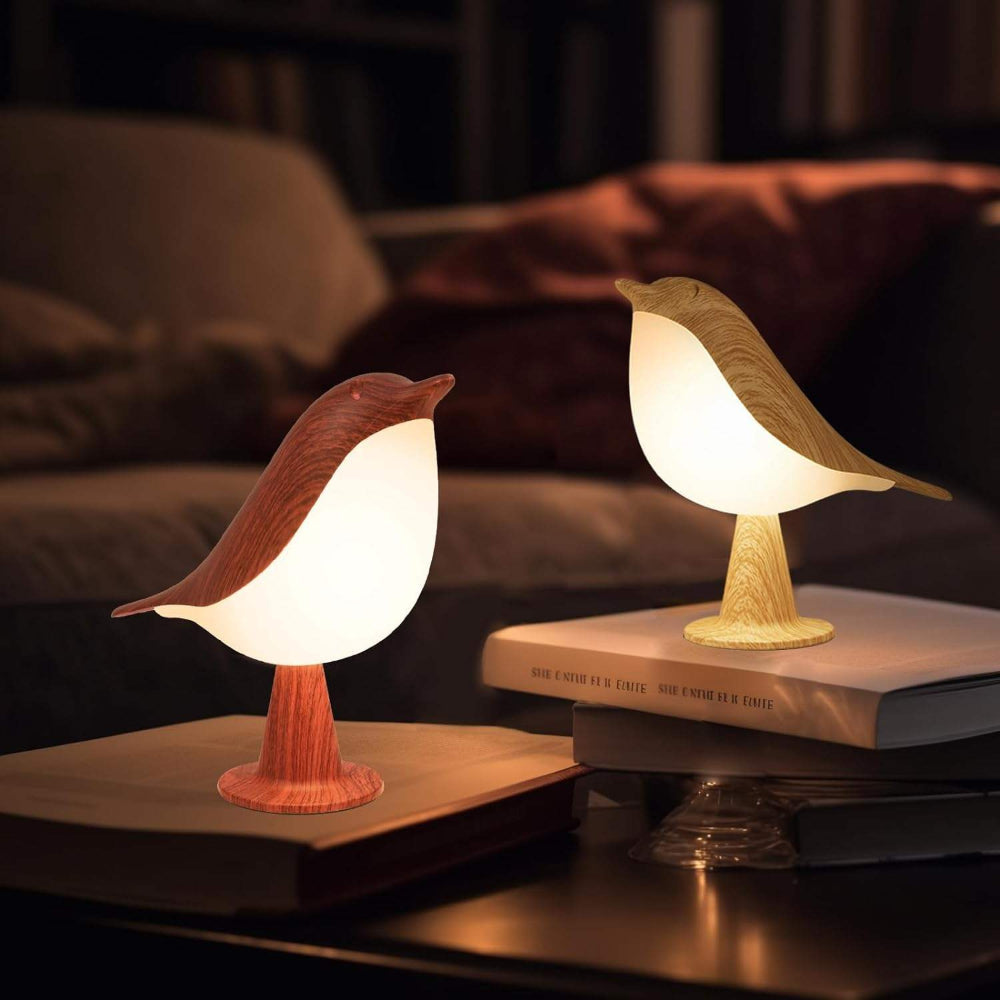 Bird-Shaped Wooden Table Lamp - Rechargeable Accent Light