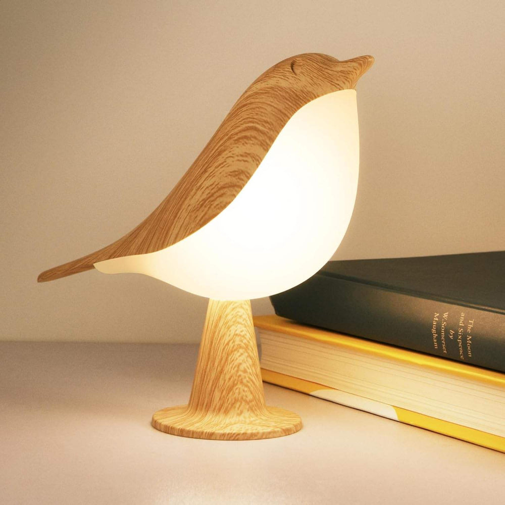Bird-Shaped Wooden Table Lamp - Rechargeable Accent Light