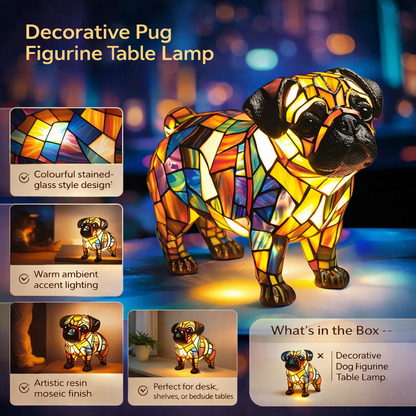 Charming Resin Dog Figurine Table Lamp – Decorative Accent Light