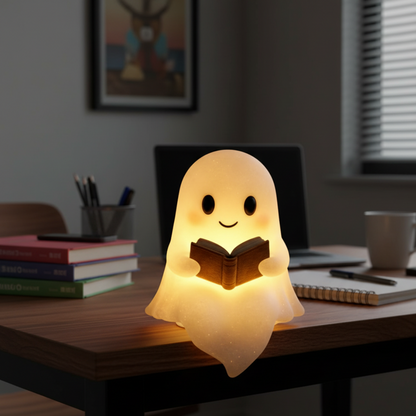 Ghost Table Lamp Night Light with Warm LED Glow for Cozy Bedside Decor