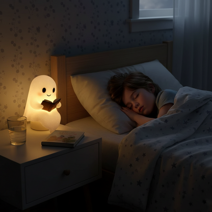 Ghost Table Lamp Night Light with Warm LED Glow for Cozy Bedside Decor