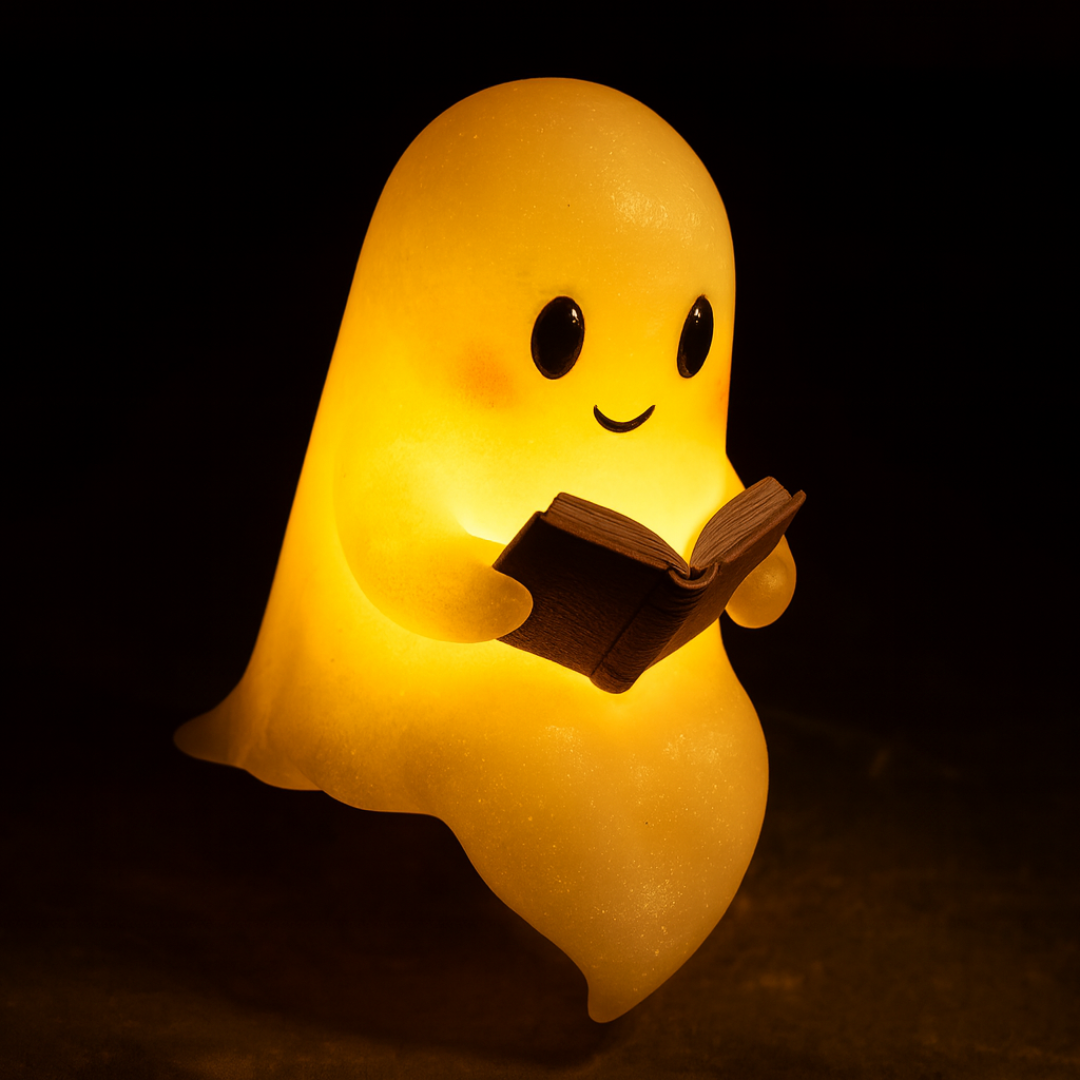 Ghost Table Lamp Night Light with Warm LED Glow for Cozy Bedside Decor