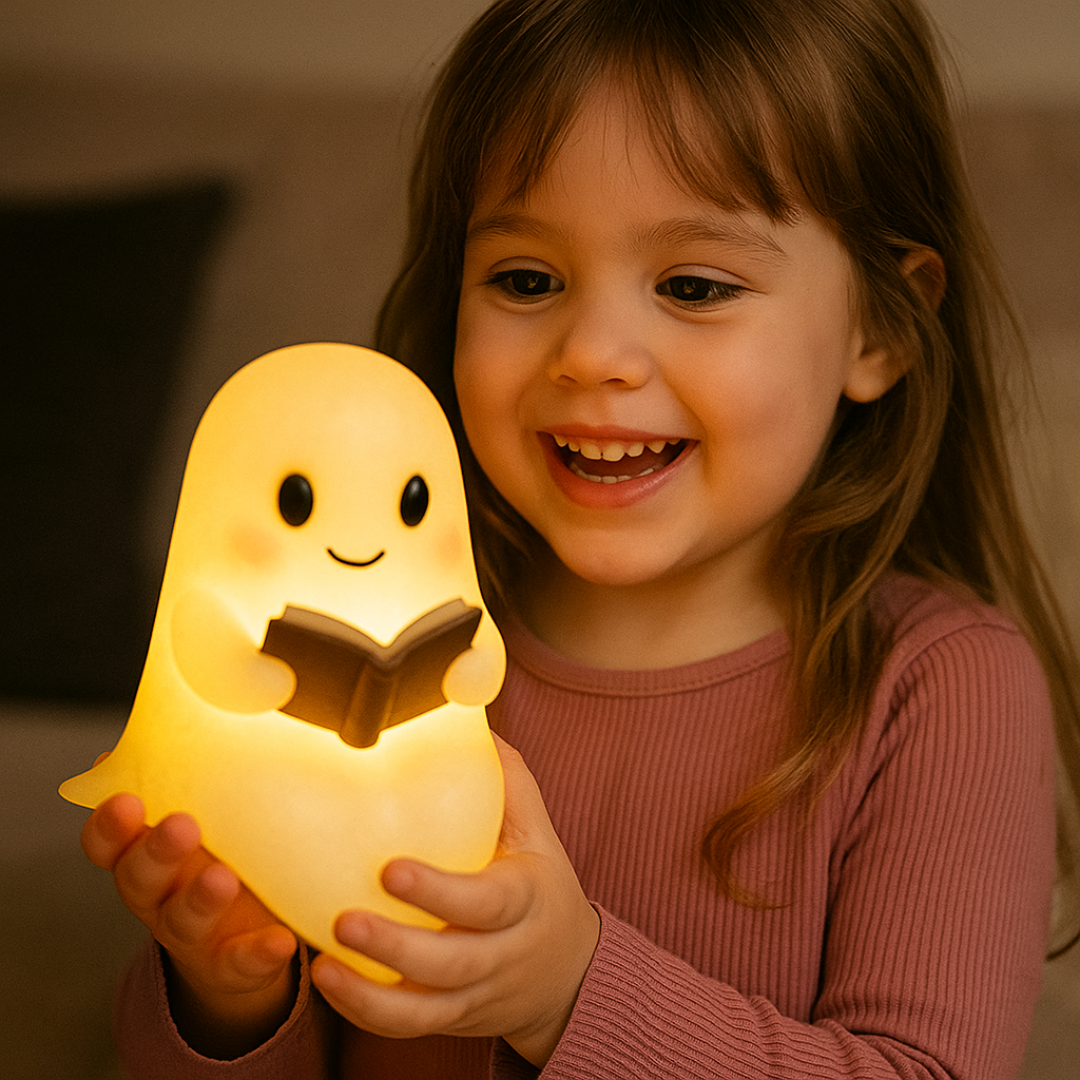 Ghost Table Lamp Night Light with Warm LED Glow for Cozy Bedside Decor