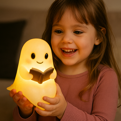 Ghost Table Lamp Night Light with Warm LED Glow for Cozy Bedside Decor