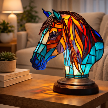 Animal LED Table Lamp - Stained Glass Style Accent Light for Home Decor