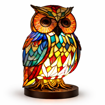 Animal LED Table Lamp - Stained Glass Style Accent Light for Home Decor