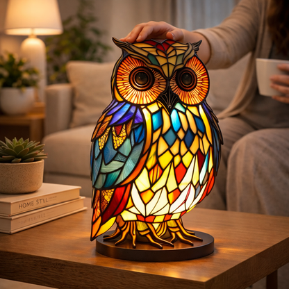 Animal LED Table Lamp - Stained Glass Style Accent Light for Home Decor