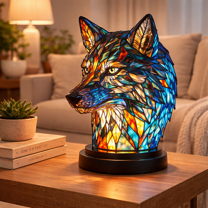 Animal LED Table Lamp - Stained Glass Style Accent Light for Home Decor
