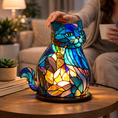 Animal LED Table Lamp - Stained Glass Style Accent Light for Home Decor