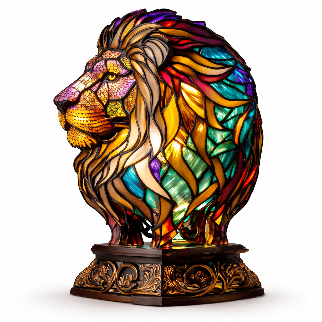 Animal LED Table Lamp - Stained Glass Style Accent Light for Home Decor