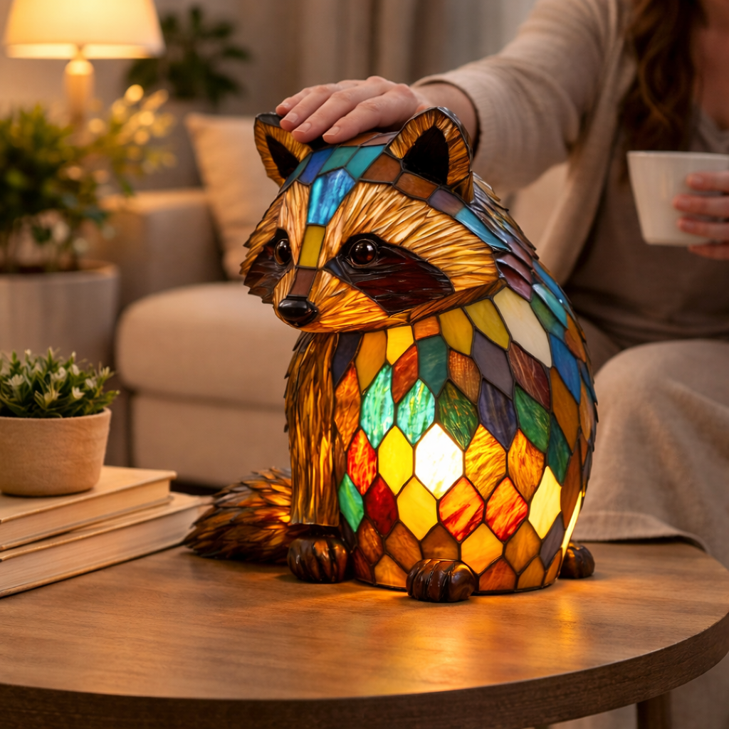 Animal LED Table Lamp - Stained Glass Style Accent Light for Home Decor