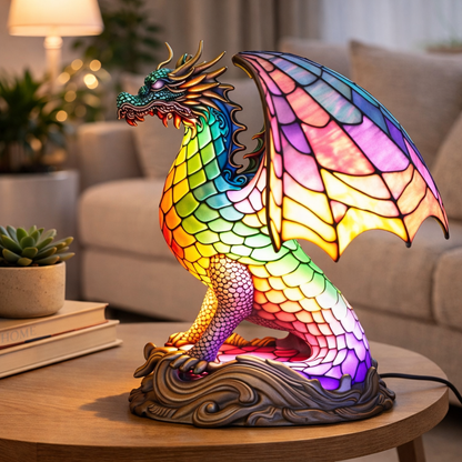 Animal LED Table Lamp - Stained Glass Style Accent Light for Home Decor