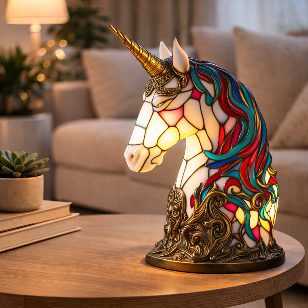 Animal LED Table Lamp - Stained Glass Style Accent Light for Home Decor