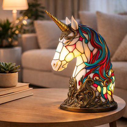 Animal LED Table Lamp - Stained Glass Style Accent Light for Home Decor