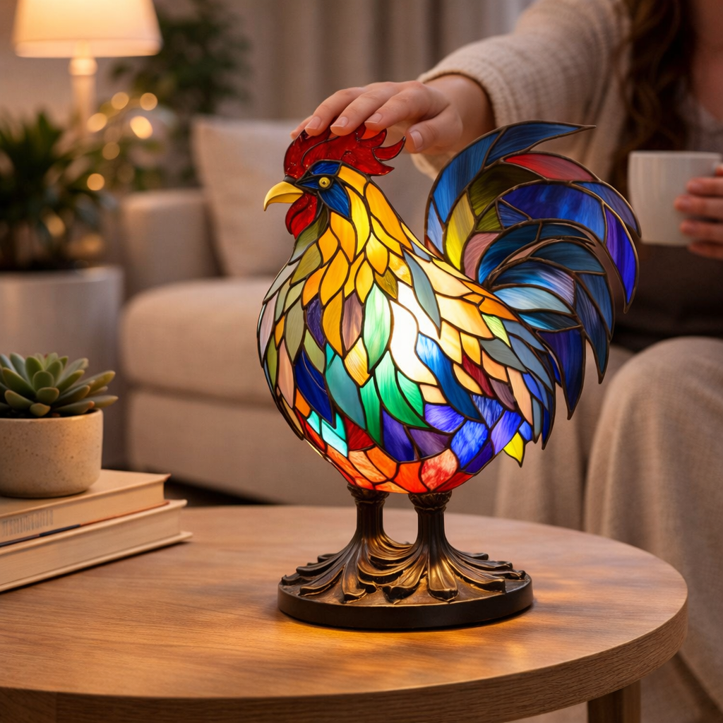 Animal LED Table Lamp - Stained Glass Style Accent Light for Home Decor