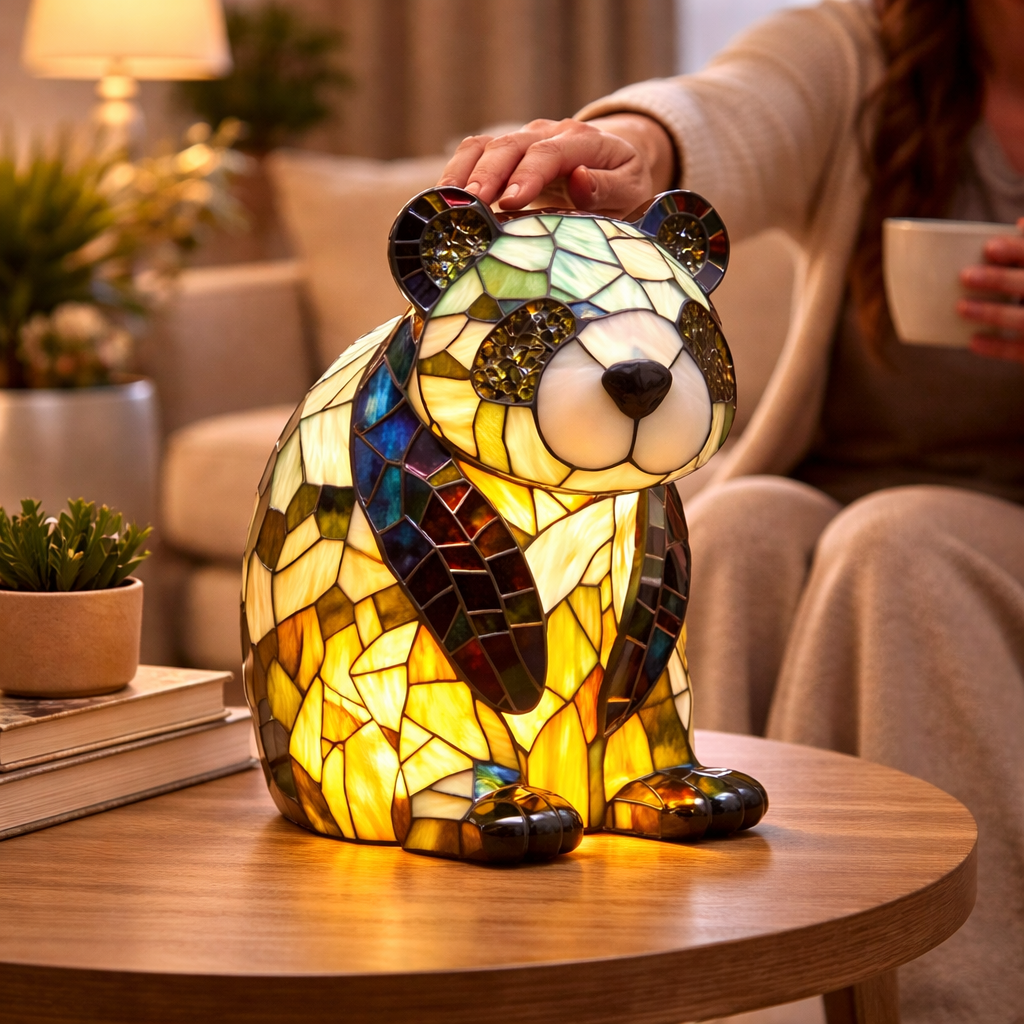 Animal LED Table Lamp - Stained Glass Style Accent Light for Home Decor