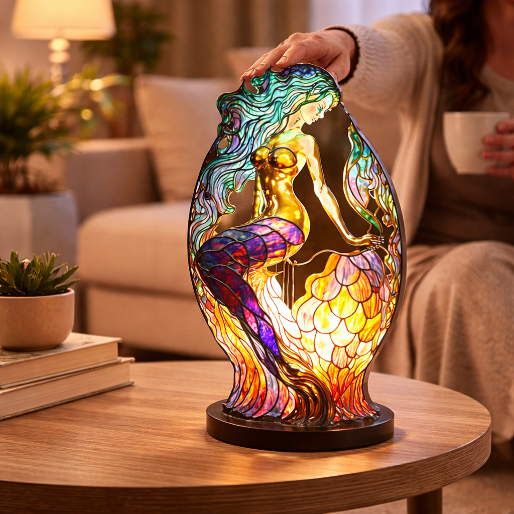 Animal LED Table Lamp - Stained Glass Style Accent Light for Home Decor