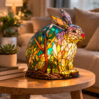 Animal LED Table Lamp - Stained Glass Style Accent Light for Home Decor