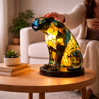 Animal LED Table Lamp - Stained Glass Style Accent Light for Home Decor