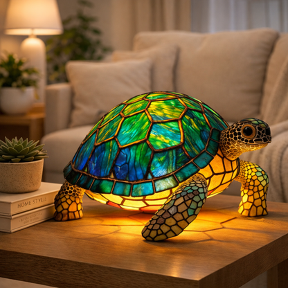 Animal LED Table Lamp - Stained Glass Style Accent Light for Home Decor