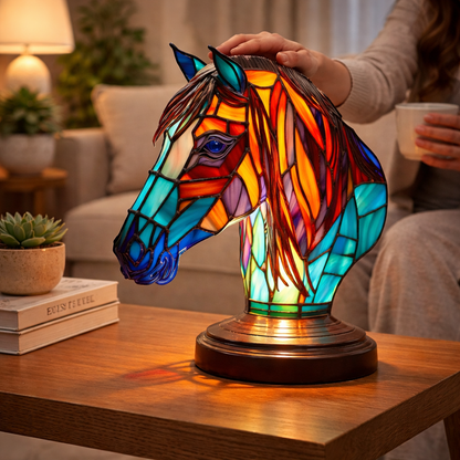 Animal LED Table Lamp - Stained Glass Style Accent Light for Home Decor