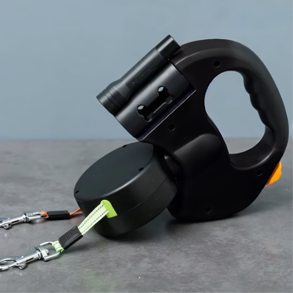 Dual-Handle Retractable Dog Leash for Enhanced Control