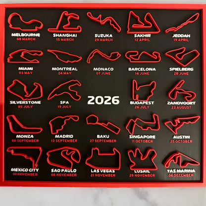 2026 Racing Calendar Wall Art - Track Display Board