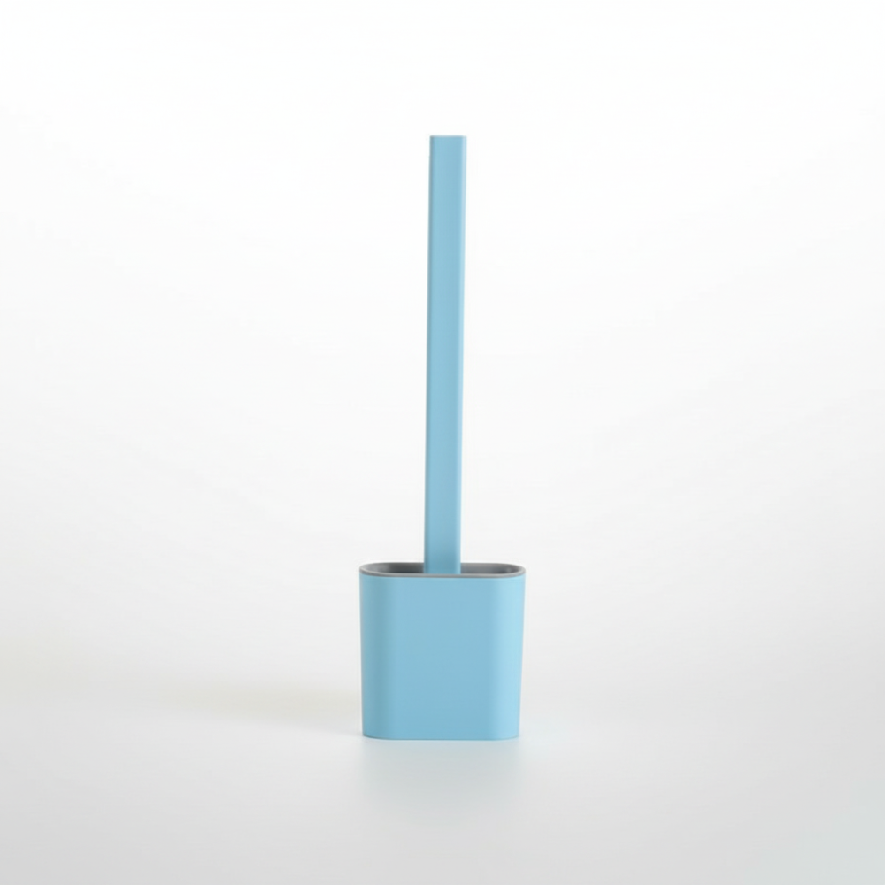 Flexible Silicone Toilet Brush with Hygienic Wall-Mounted Holder