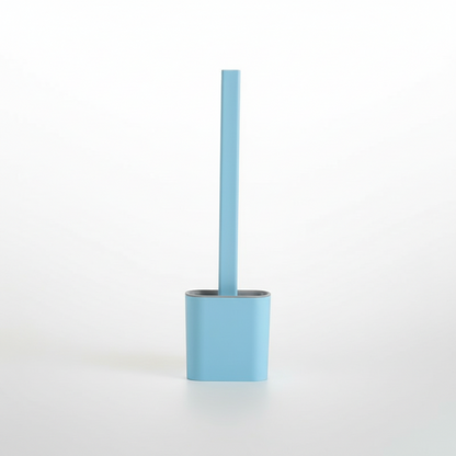 Flexible Silicone Toilet Brush with Hygienic Wall-Mounted Holder