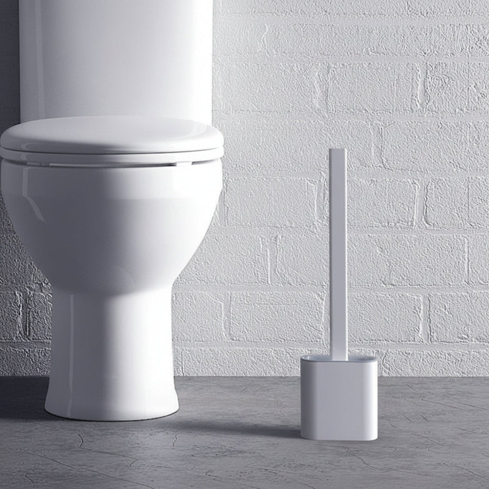 Flexible Silicone Toilet Brush with Hygienic Wall-Mounted Holder