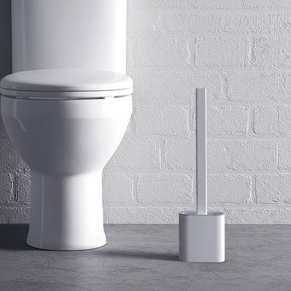 Flexible Silicone Toilet Brush with Hygienic Wall-Mounted Holder