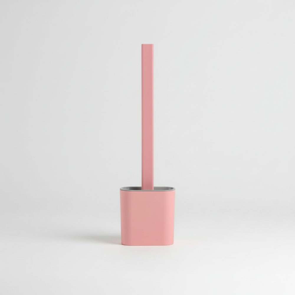 Flexible Silicone Toilet Brush with Hygienic Wall-Mounted Holder