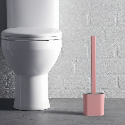 Flexible Silicone Toilet Brush with Hygienic Wall-Mounted Holder