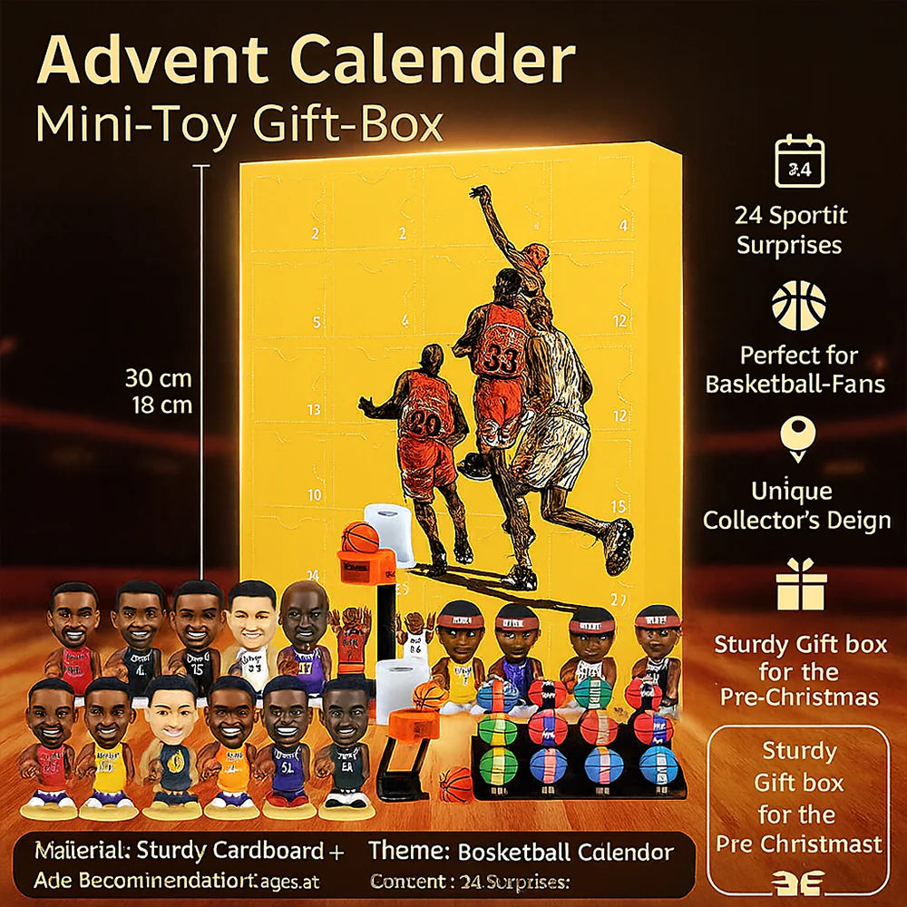 Basketball Advent Calendar Mini Figure Collector Set - Collectible Figures for Basketball Fans