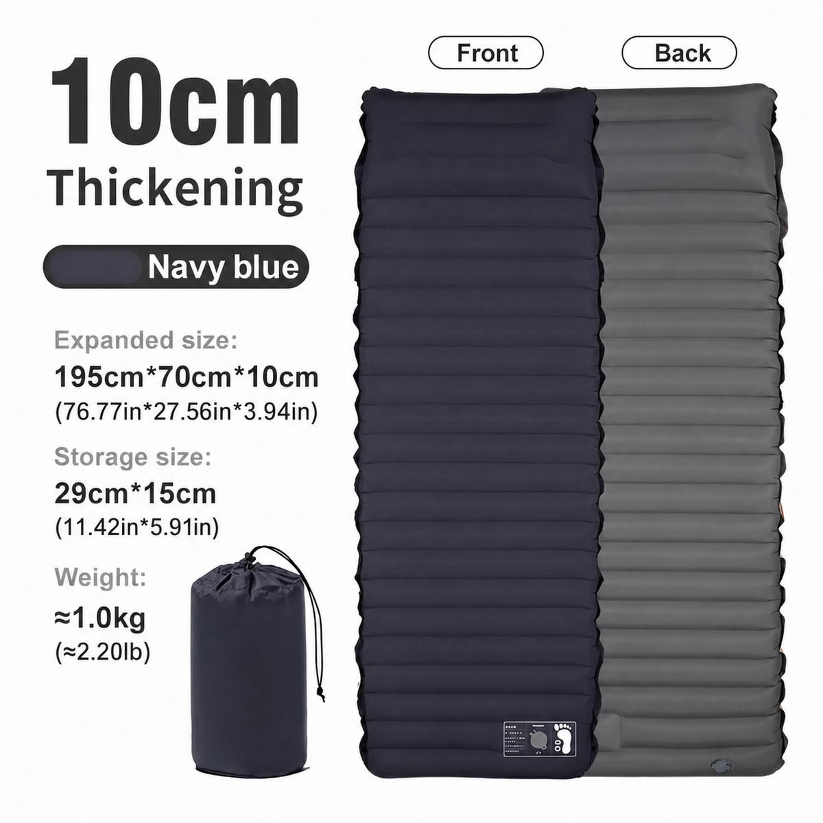 Compact Travel Sleeping Pad – Inflatable Camping Mattress